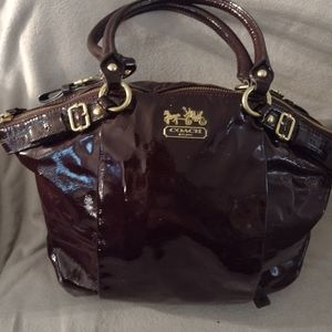 Coach Madison Purple Patent Leather Bag